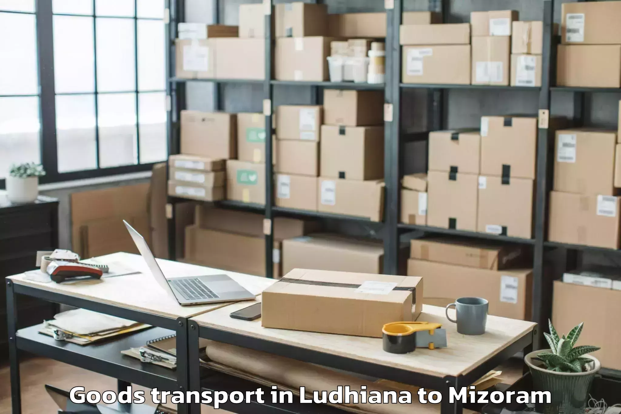 Hassle-Free Ludhiana to Hnahthial Goods Transport